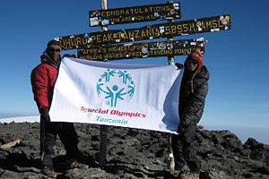 Special Olympics Athletes on top of Kilimanjaro